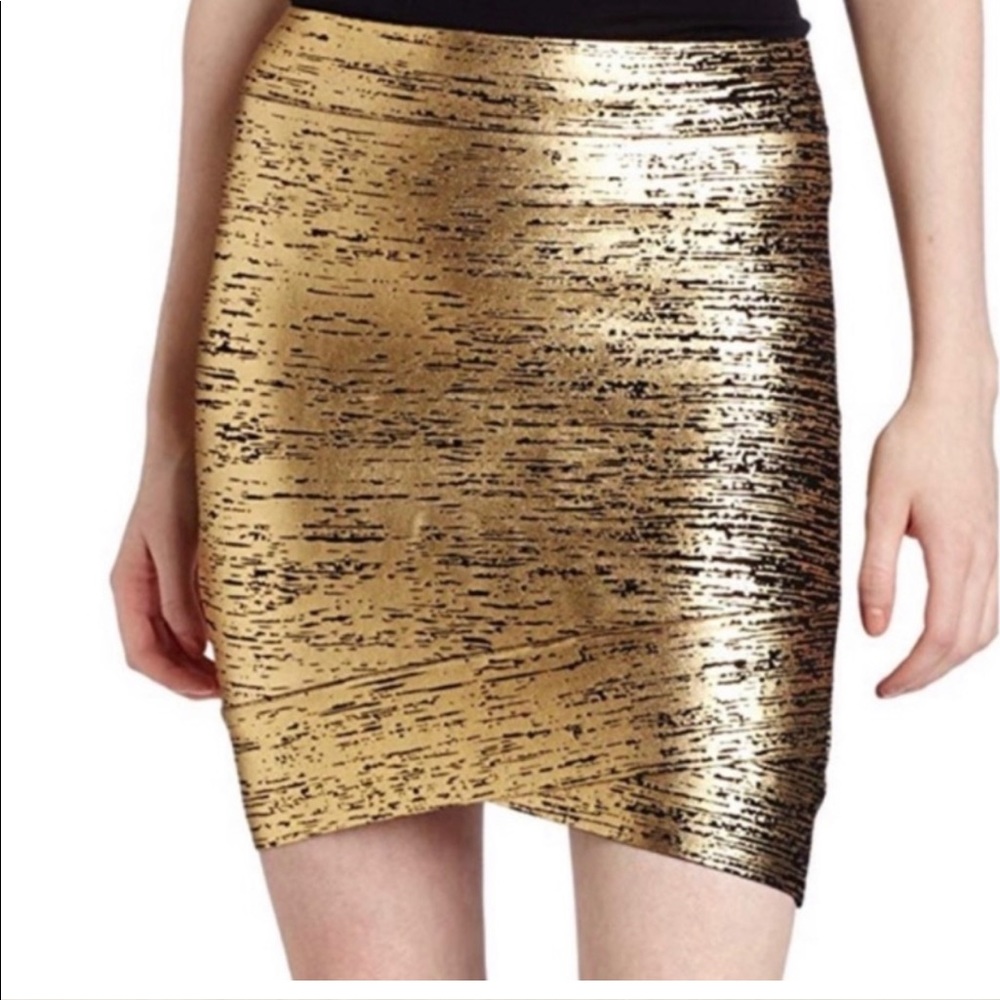 BCBG Maxazria Bandage Skirt Golden Size S
